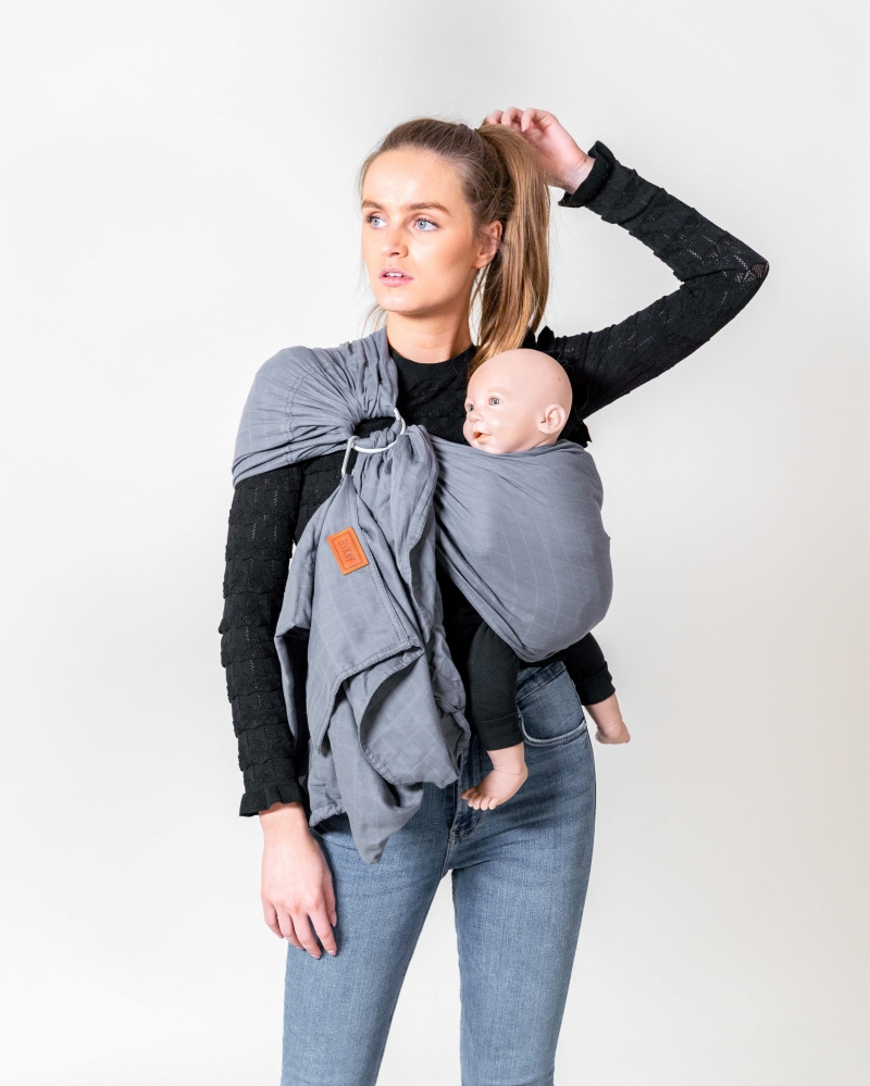 Deskundige Plakken Zilver Asymmetric Babycarrier | Ringsling Cotton | Colour Steel Grey • ByKay -  ByKay.com